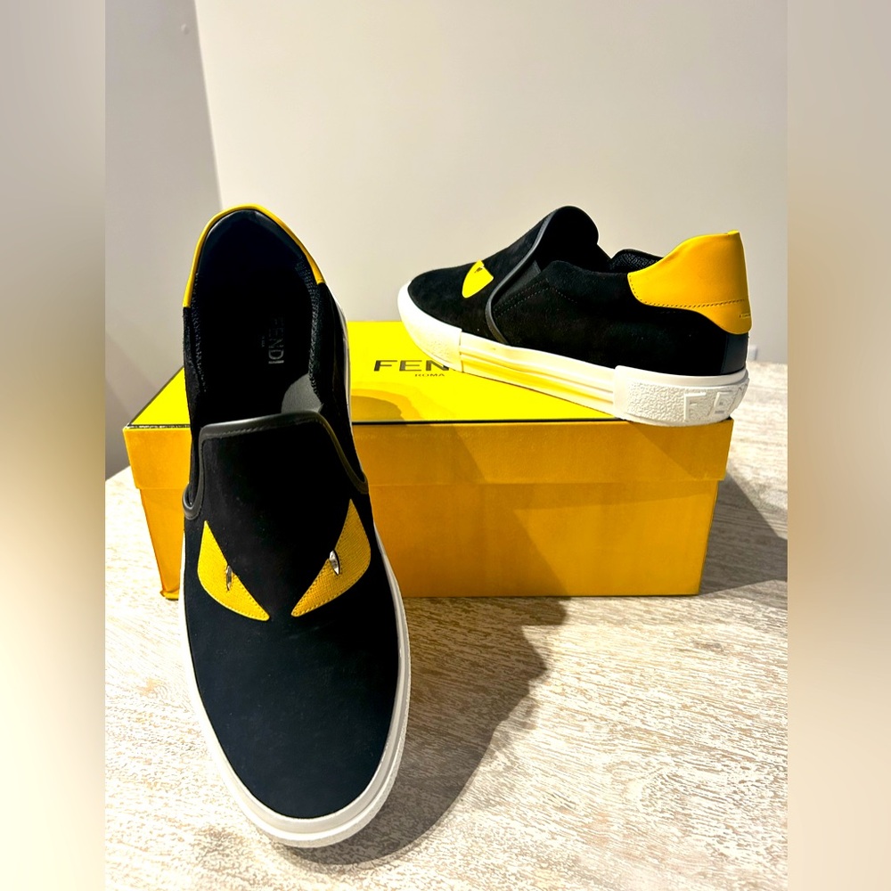 Fendi Monster Low top size 10 black Great condition only worn twice